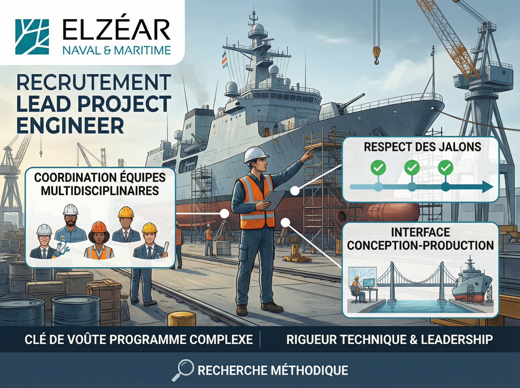 Recrutement ingénieur projet naval chez Elzéar Maritime