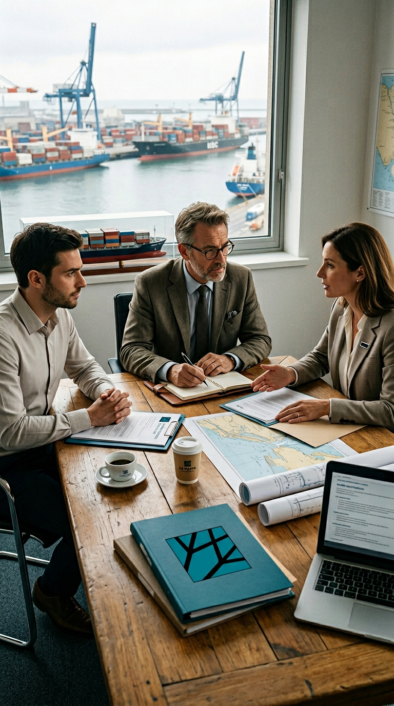 Réunion professionnelle sur la logistique maritime internationale